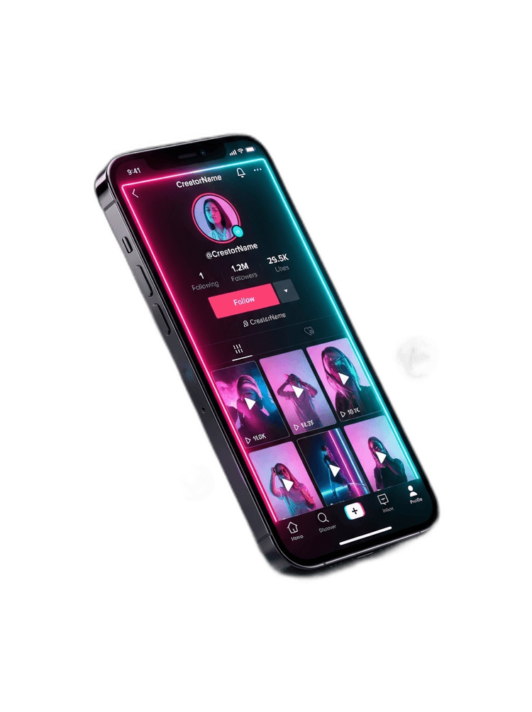 Smartphone mostrando crescimento de seguidores no TikTok